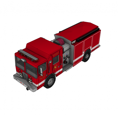 Fire truck Sketchup model 