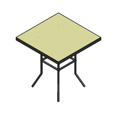 Glass top table 3D models DWG