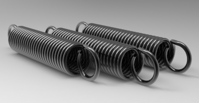 Autodesk Inventor ipt file 3D CAD Model of Service Spring for Extension, OD (inch)=0.18	Wire D(inch)=0.022	Free Length L=1.12