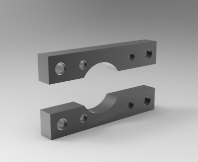 Solid-works 3D CAD Model of Mounting Rails for Actuator, a=140	b=63	c=80	d= 22	e= 22	f=78	g=10	h=21	Øi=9mm