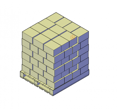 Pallet with blocks 3D DWG block 