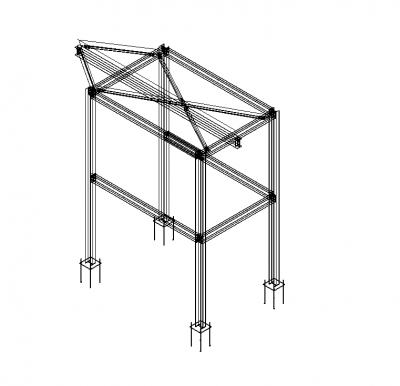 Steel gantry 3D DWG block