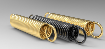 Autodesk Inventor ipt file 3D CAD Model of Service Spring for Extension, OD (inch)=0.344	Wire D(inch)=0.048	Free Length L=1.34
