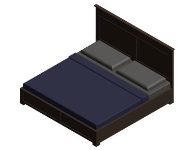 Queen Size Bed Revit Family 4