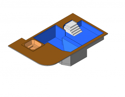 Piscina e vasca idromassaggio modello Revit