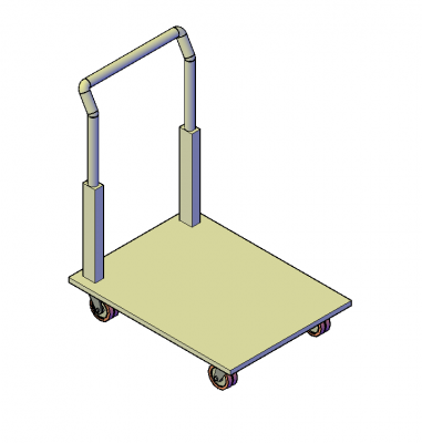 Platform trolley 3D DWG model 