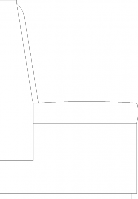 635mm Wide Waiting Area Soft Sofa Left Side Elevation dwg Drawing