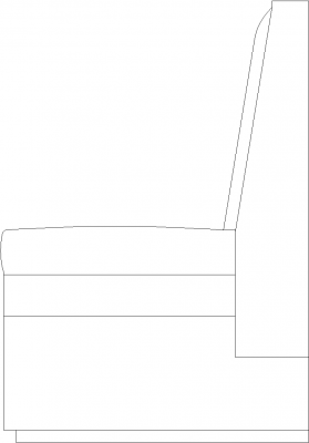 635mm Wide Waiting Area Soft Sofa Right Side Elevation dwg Drawing