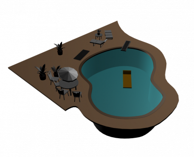 Natación modelos 3D 2D y diseño de la piscina