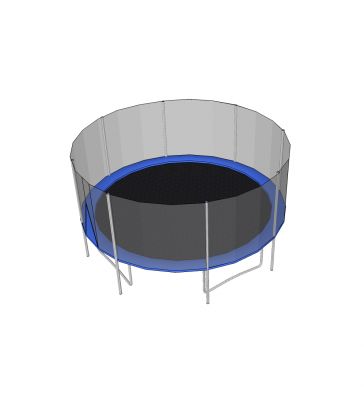 Trampoline with safety net sketchup block