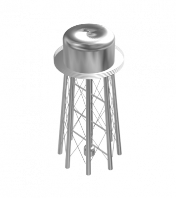 Water tower 2D and 3D models