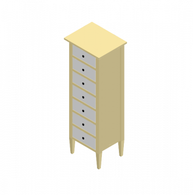 Tall drawer unit 3DS Max model 