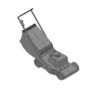 Lawn mower 3D DWG model 
