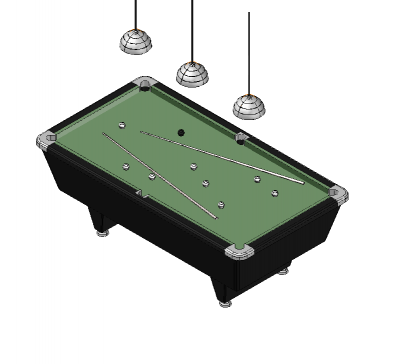 Billiard table 3D DWG model 