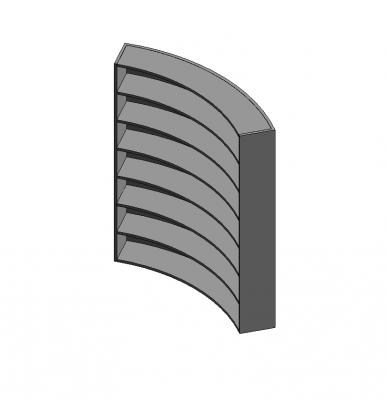 Curved bookcase Revit family 
