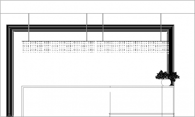 6606mm Height Bar Counter with Bell Lights Front Elevation dwg Drawing