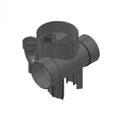 Plastic drainage header 3D DWG model 