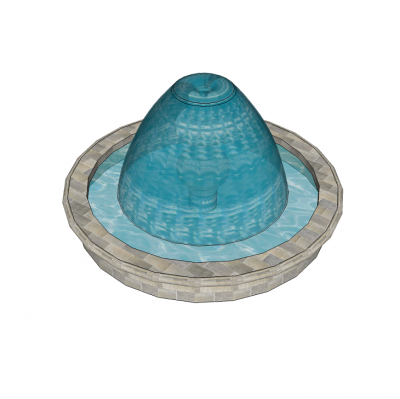 Round water feature sketchup model