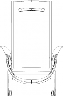673mm Wide Assistant Senior Chair Rear Elevation dwg Drawing