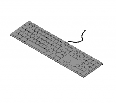 Soft touch keyboard 3D DWG model 