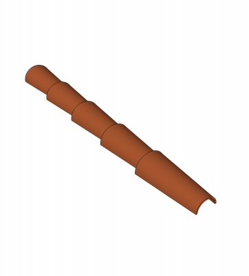 Halbrunde Ton-Firstziegel SketchUp-Modell