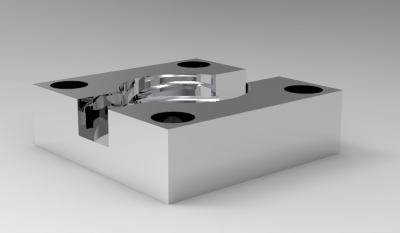 Solid-works 3D CAD Model of flange base for gas pressure spring A (mm)120	b (mm)92	d (mm)17	h1 (mm)17	h1 (mm)17