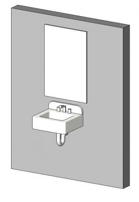 Wall hung Sink & Mirror Revit Family