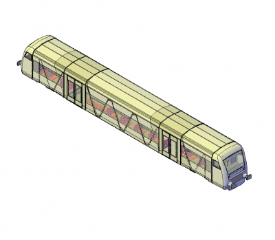 Shuttle train 3D DWG model