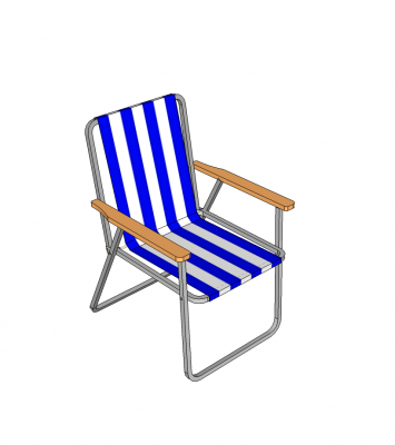 Plegable silla de cubierta modelo de Sketchup