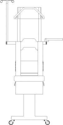 686mm Wide Adjustable Baby Incubator Rear Elevation dwg Drawing
