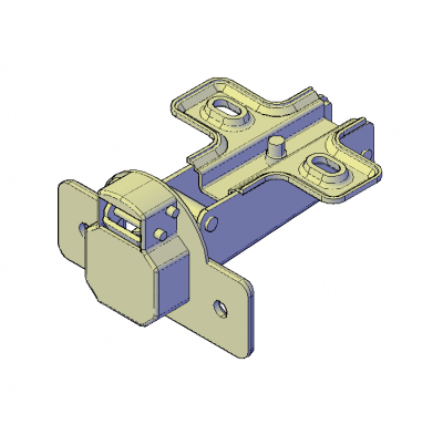 Cabinet hinge 3D DWG model 