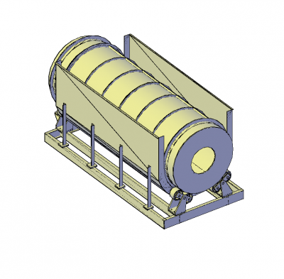 Rotary drum filter 3D DWG model 