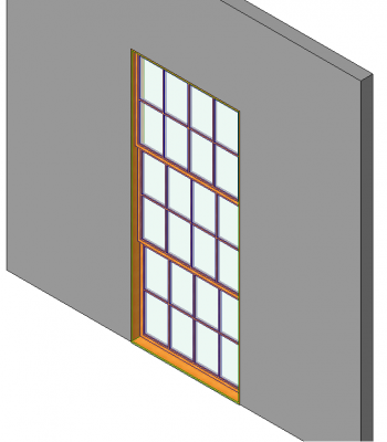 Triple ventana de guillotina