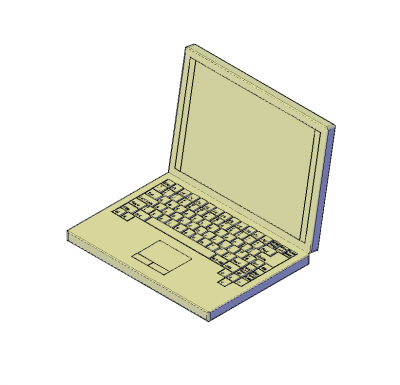 Notebook laptop 3D DWG model