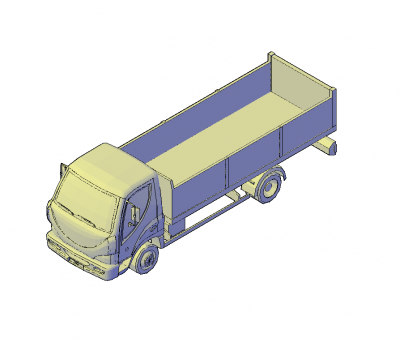 Lorry with trailer 3D DWG model 