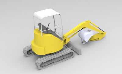 Solid-works 3D CAD Model of Mini-excavator