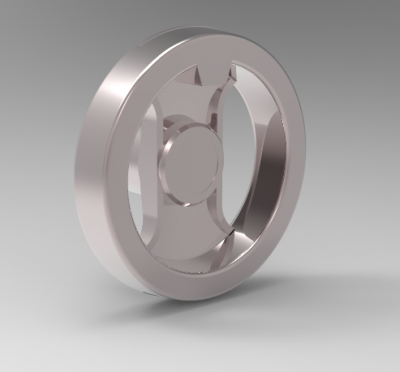 Autodesk Inventor ipt file 3D CAD Model of 2-spoke Handwheels without slot without grip D1=129,   D=14