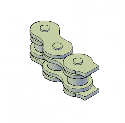 Roller chain 3D DWG model 