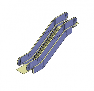 Small escalator 3D DWG model