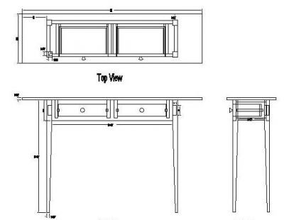 Hall Table Design CAD dwg