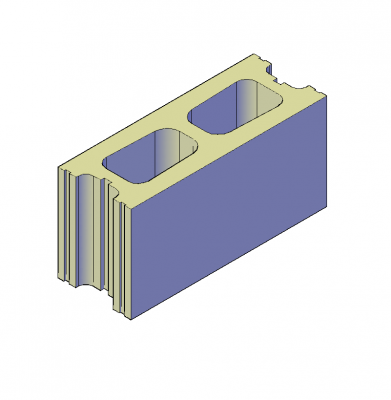 Modello 3D DWG a blocchi di calcestruzzo