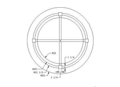Desenho de tabela circular CAD dwg