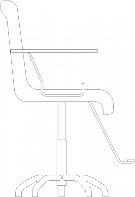 719mm Width Modern Leather Beauty Parlour Chair Left Elevation dwg Drawing