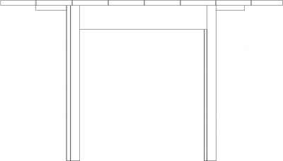 720mm Height Wooden Center Table Right Side Elevation dwg Drawing