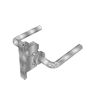 Mortice lock and handle 3D Sketchup model