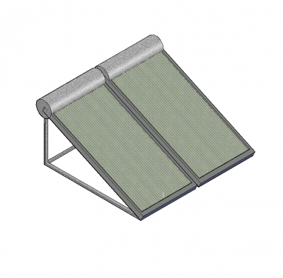 Solar heater 3D CAD dwg model