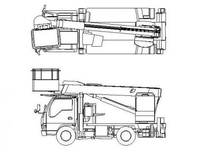 Lorry com Hiab CAD dwg