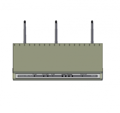 Wireless router 3D DWG model