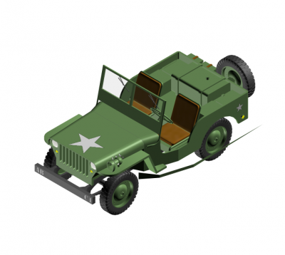 Army Jeep 3DS Max model 