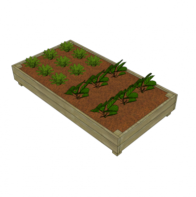 jardín elevado modelo de sembradora SketchUp